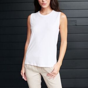 Quince Cotton Modal Muscle Tank. White. Size Medium. New.
